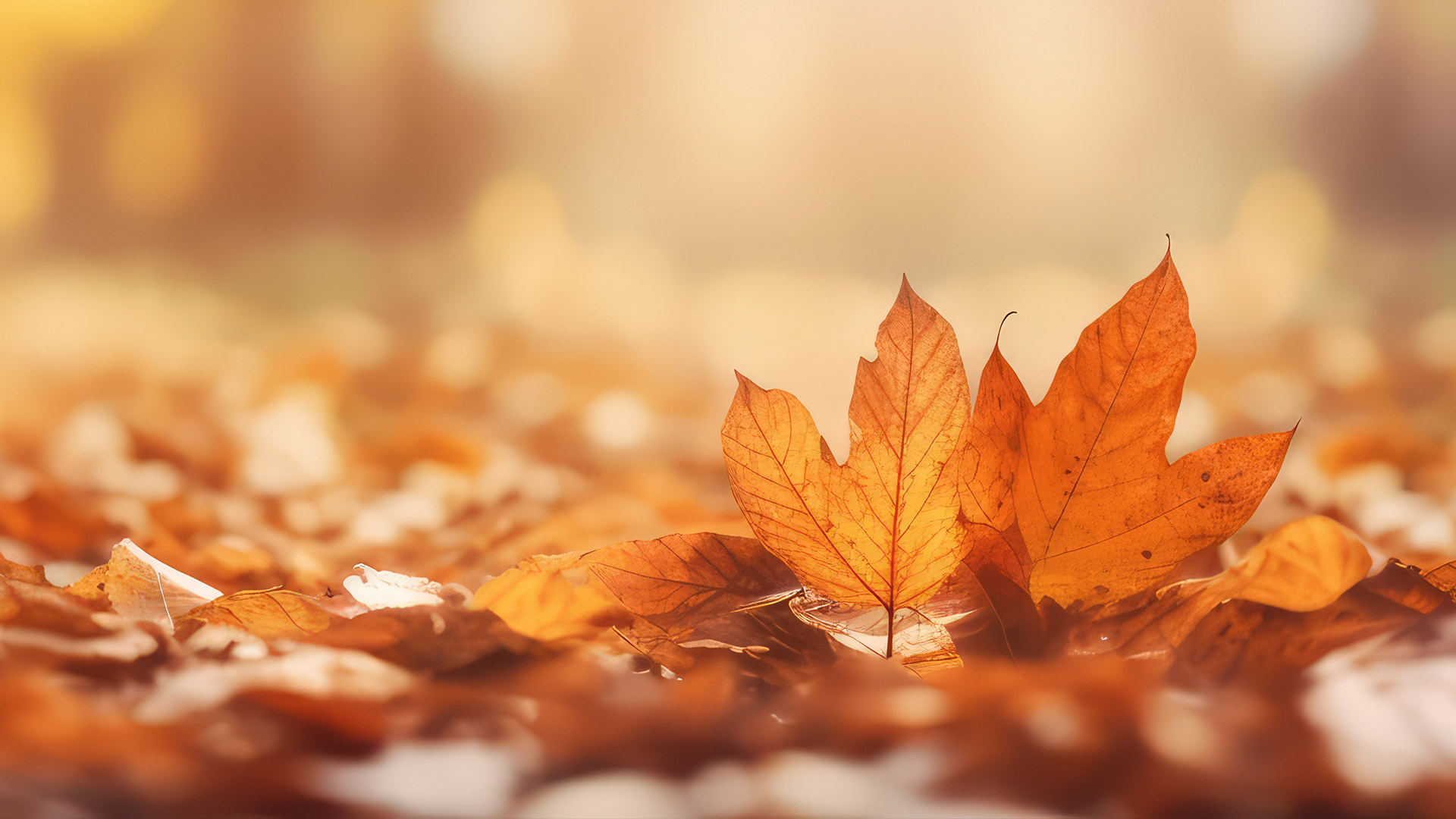 Herbstlaub auf dem Waldboden